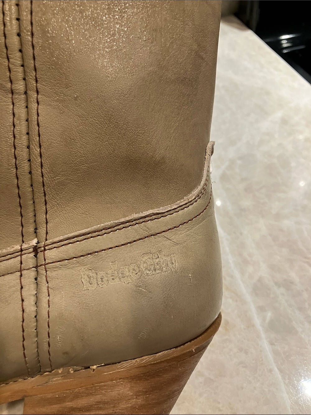 Men’s Taupe Western Cowboy Boots - Classic Pull-On Style - Picture 2 of 6